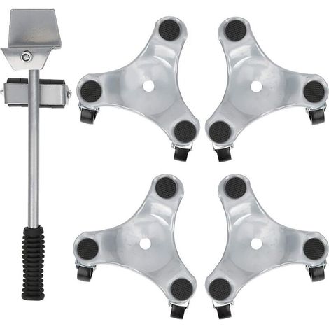 Kit de roulettes pour Meubles Lourds Charge de 400 kg, Leve Meuble Lourd avec roulettes en Rotatif à 360°avec Frein pour Deplace Meuble Ainsi Que Réfrigérateur et Machine à Laver (1/4)