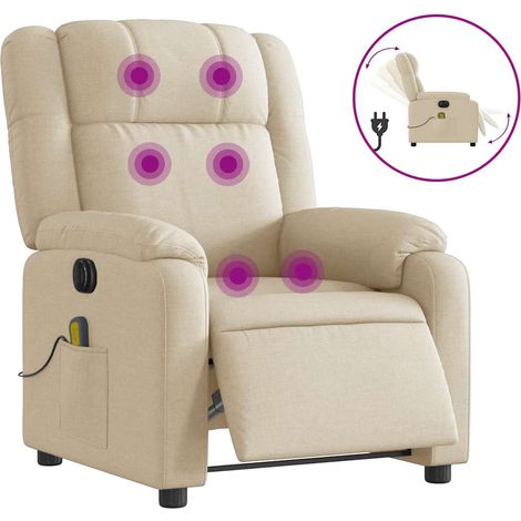 Maison Exclusive - Massagesessel Elektrisch Creme Stoff