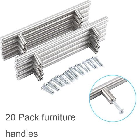 Eosnow 20 pièces/paquet 200mm meubles T barre poignée bouton de traction cuisine porte armoire boutons (1/5)