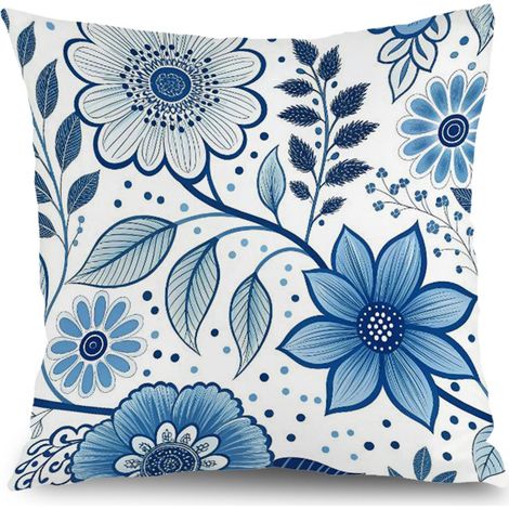Housse de coussin jardin floral, décoration patio extérieur,40×40cm (1/5)