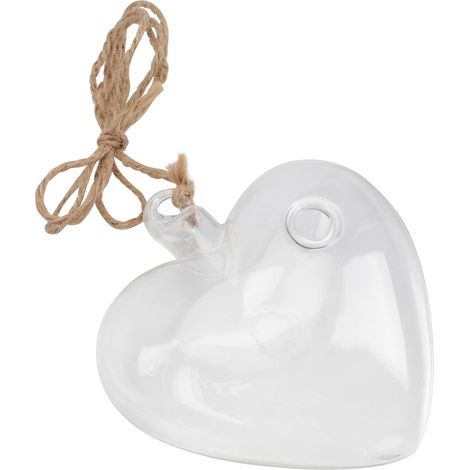 Vase suspendu en verre forme de cœur BESPORTBLE pour plantes hydroponiques, design corde fait main (1/5)