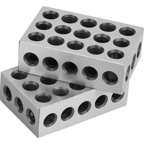 Parallelspannblöcke 25 x 50 x 75 mm mit 23 Bohrungen für Fräsmaschinen – Fräsmaschinenzubehör (1/2)