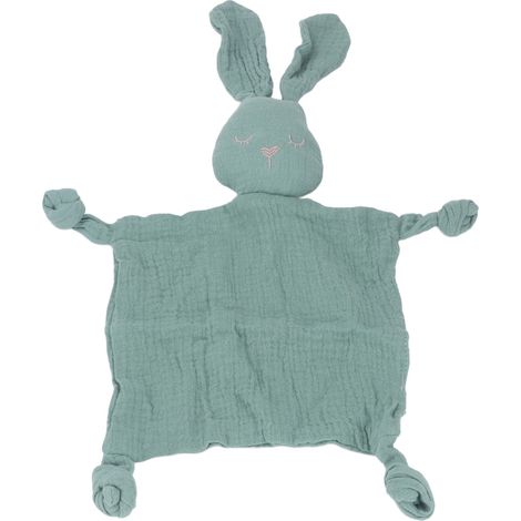 Kuscheldecke in Hasenform für Babys, doppellagig, saugfähig, weich, grün (1/5)