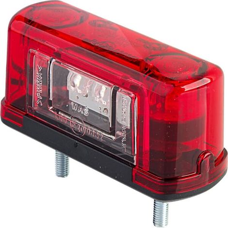 Luce targa a LED, rettangolare, rossa 12/24V, a vite Waś 1400300451 (1/4)