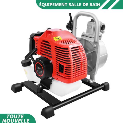 WAOBDLA Pompe à transfert d'eau 1.25kw 2 temps 43cc pompe à eau portable 1.7HP cylindre unique 8500RPM (1/5)
