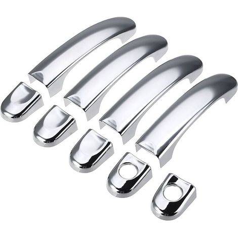 Lot de 9 Poignées de Porte Chromées ABS pour Fourgonnette Transporter T5 T6 2003-2015 (1/4)