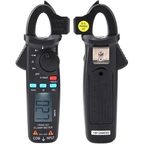 Pinza amperimétrica digital ACM81, True RMS, 2000 cuentas, selección automática de rango, comprobador de corriente y voltaje. (1/5)