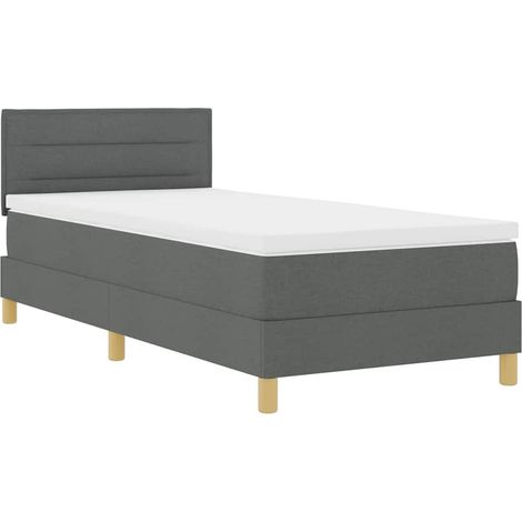 Maison Exclusive - LED Boxspringbett mit Kissen Dunkelgrau 80 x 2