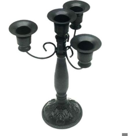 Bougeoir Multi Bras pour Centre de Table de Mariage Design Vintage Haut et Élégant Noir (1/5)