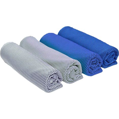 Lot de 4 serviettes rafraîchissantes, microfibre respirante, séchage rapide, pour sport et plein air (1/5)