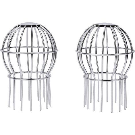 Lot de 2 grilles anti-feuilles inox 304 pour descente de gouttière - Réf. 75B, anti-aiguilles de pin (1/5)