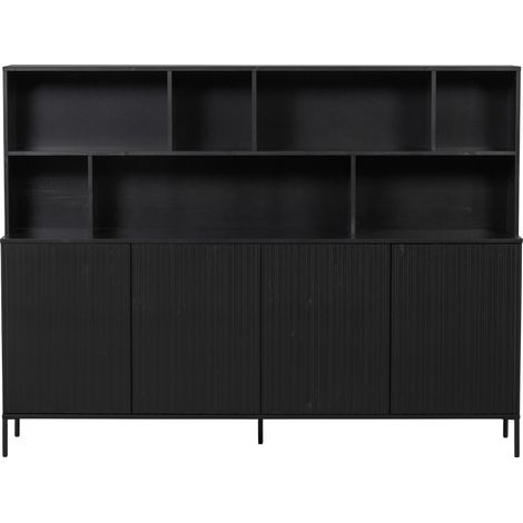 Buffet haut en bois massif noir MAY (1/5)