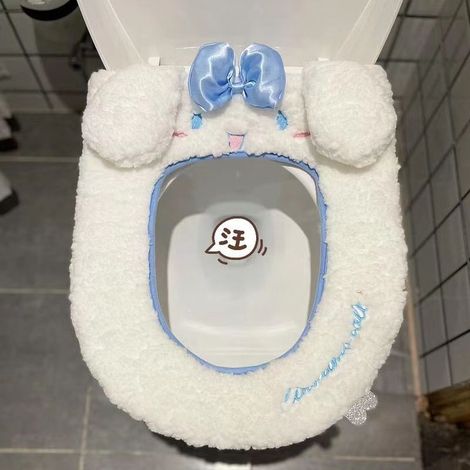 Weicher, warmer und gepolsterter Toilettensitzbezug, dickeres Toilettensitzkissen für das Badezimmer, aus dehnbarem und waschbarem Fasergewebe, wiederverwendbar und einfach zu montieren. (1/5)