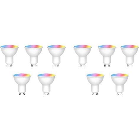 Packung mit 10 Tuya WiFi GU10 Smart-LED-Lampen, dimmbar, 6 W, 220 V, kompatibel mit der Smart Life App und Alexa/Google. (1/5)