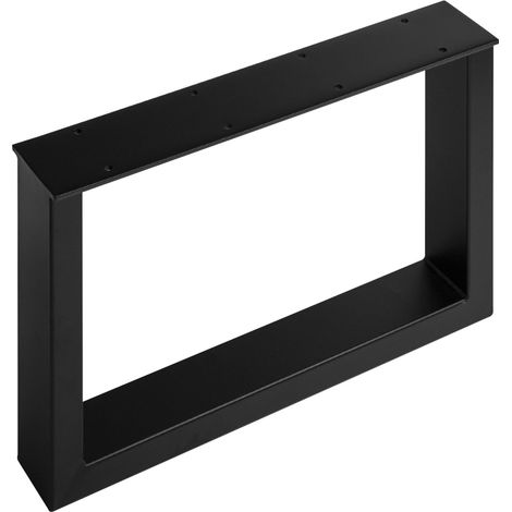 Pied de table basse - Charge : 250 kg - Décor : Noir granité - Hauteur : 400 mm - Largeur : 600 mm - Matériau : Acier - Section : 80 x 40 mm - ITAR