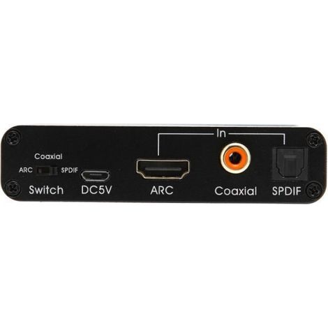 Extracteur Audio - HDMI ARC - Sortie Optique Coaxiale RCA - Contrôle Volume Télécommande - 192 kHz - Noir (1/4)
