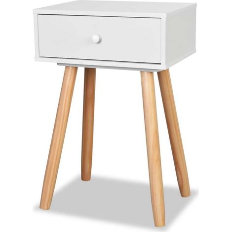 vidaXL Comodini Set 2 pz in Massello di Pino Bianchi 40x30x61 cm - Design Retrò - Perfetti per Camera da Letto e Soggiorno