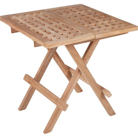 deVries Beistelltisch ""WOODIE"" aus Teakholz klappbar Holztisch eckig 50x50x50 cm (1/5)