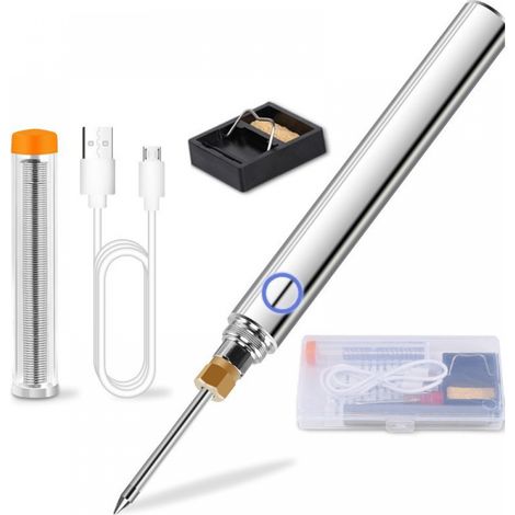 Fer à souder portable - 3 vitesses - Chauffage rapide - Outil de soudage de précision - Idéal pour les réparations et les créations - Argent (1/5)