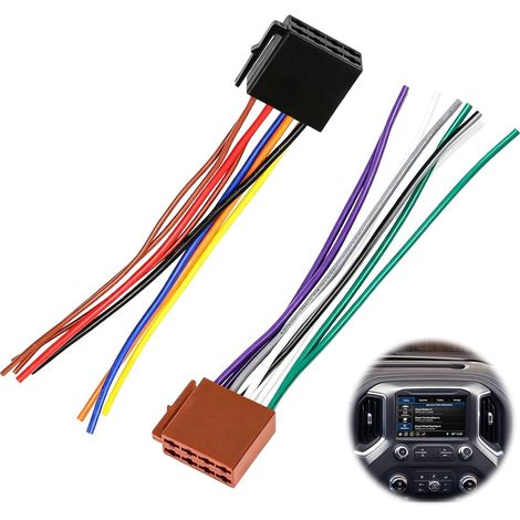 Pièces Câble Adaptateur ISO, Adaptateur D'antenne Faisceau avec Câblage Radio Broches, Prise Universelle ISO Compatible avec Divers Systèmes Audio (1/5)