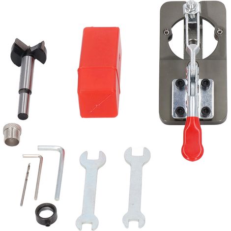 Gabarit de perçage pour charnières, outil d'ouverture de trou de 35 mm pour meubles, guide de perçage en alliage d'aluminium pour le travail du bois. (1/5)