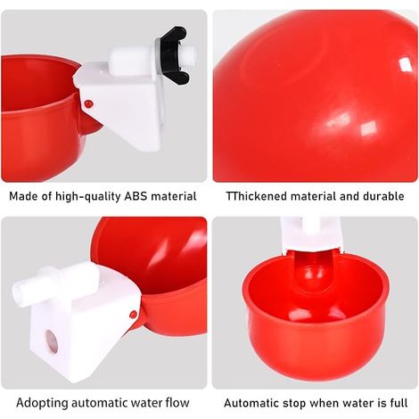 Water Cup for Chickens Water Dispenser for Chickens Automatic Drinkers for Poultry Duck Geese Turkeys (1/4)