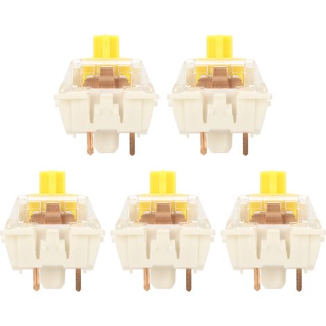 Ensemble de 45 interrupteurs mécaniques pour clavier DIY, étanches, rétroéclairés et silencieux, de type G Yellow PRO. (1/5)