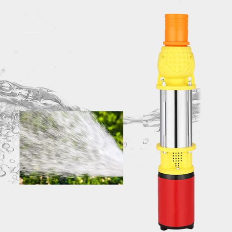 Pompe submersible solaire CC 3SYDC48/6-25, pompe de puits profond CC 48 V 400 W, hauteur de refoulement de 25 m, pompe à vis CC en acier inoxydable, débit de 6 m³/h. Convient pour les bassins piscicol (1/5)