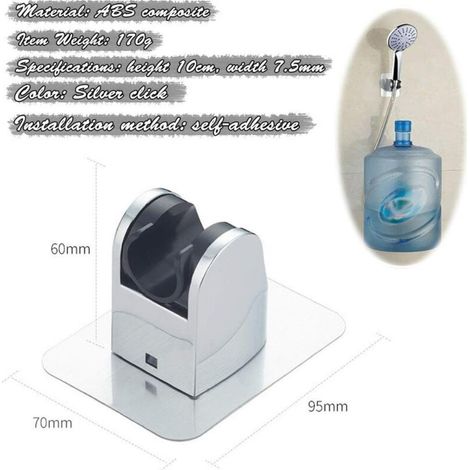Support de pommeau de douche sans pincement Adhésif fort Support de douche ajustable Accessoires de salle de bain-9.57cm,1pc (1/4)