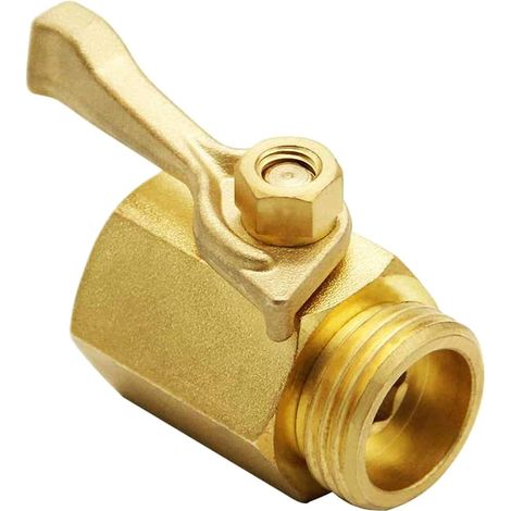 APEX Heavy-Duty Brass Garden Hose Connector (Shut Off Valve, Type B) (1/5)
