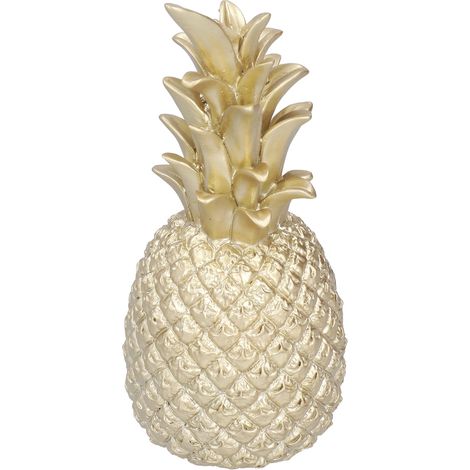 Ananas artificiel en résine, décoration pour la maison, style nordique, doré, taille moyenne. (1/5)