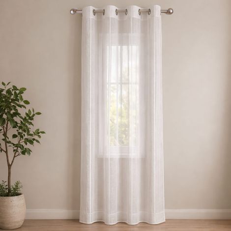 Tenda Filtrante con Occhielli in Metallo 140x280 cm – Pannello Semi Trasparente da Interno - Colore Bianco (1/5)