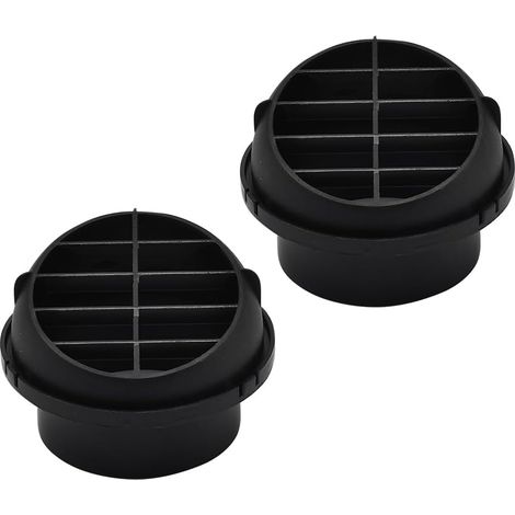 Lot de 2 conduits d'aération chauds, rotatifs à 360 ° - En plastique - Pour voiture, bus, camping-car, VTT (circulaire, diamètre extérieur du trou : 75 mm) (1/5)
