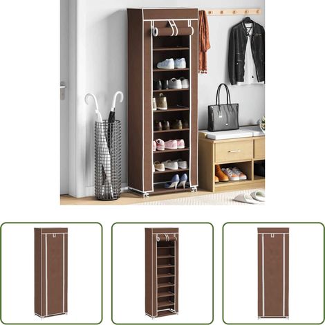 Schuhregal - Schuhschrank Schuhregal 8 Schicht 57 x29 x162 cm Braun (1/5)