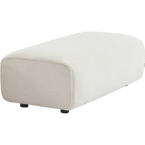 sweeek - Sitzhocker, Fußhocker mit Bouclébezug für 2-Sitzer Ecksofa Wallas (1/5)