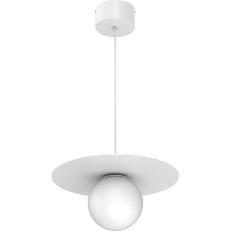 Suspension décorative blanche en forme de boule 1xE27 15W Flat Luminex (1/2)