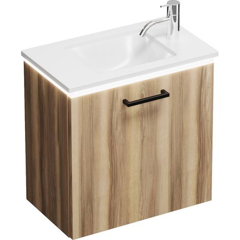 Burg Eqio Mineralguss-WT+WT-Unterschrank Frassino Dekor Cappuccino/Alpinw. GR0234