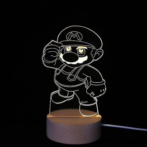 Lampe de chevet LED 3D Super Mario pour chambre d'enfant