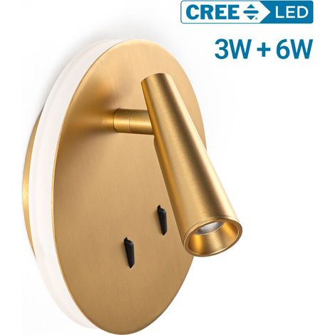 Applique murale "FELAM" - 3W + 6W - 2700K - IRC 85 - Doré