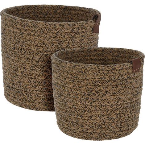 Home-Styling-Collection Cestas de almacenamiento marrón algodón lote de 2