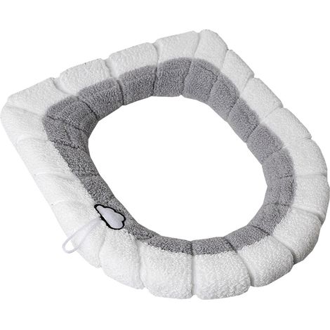 Couvre-Abattant De Toilette - En Fibre Polyester - Universel Pour Abattants Ronds Et Allongés - Lavable Et Réutilisable - 1 Pièce