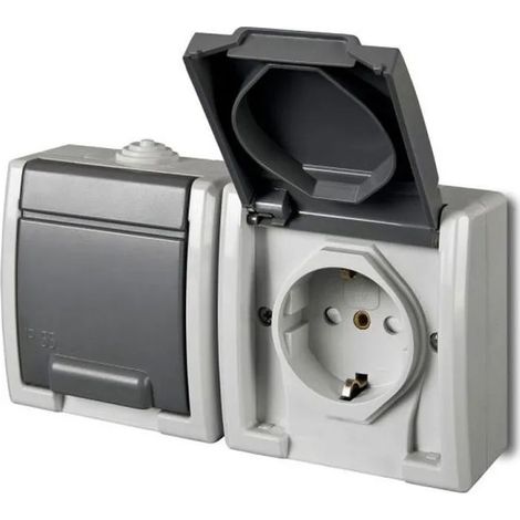 Presa elettrica elektro-plast 1245-10 IP55 2 prese schuko