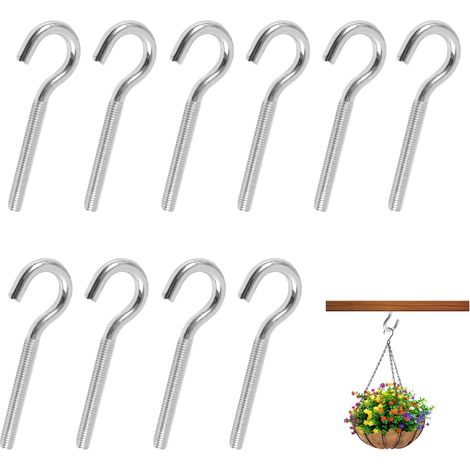 Crochet À Visser M6 X 50 Mm, 10 Pièces, Crochet Inox Pour Plafond (1/5)