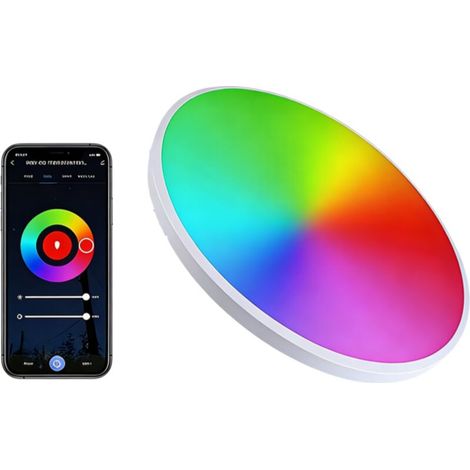 Plafonnier Intelligent WiFi 24W, Compatible Tuya et Alexa, Lampe LED RGB+CCT Dimmable pour la Maison (1/5)
