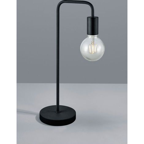 Lampada Tavolo Scrivania Moderna Tubo Metallo Nera 51 cm Diallo GD Trio
