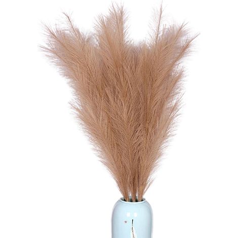 Pampasgras-Dekoration – 110 cm hohes künstliches Pampasgras – Pompon- und Blütenzweige – Braun