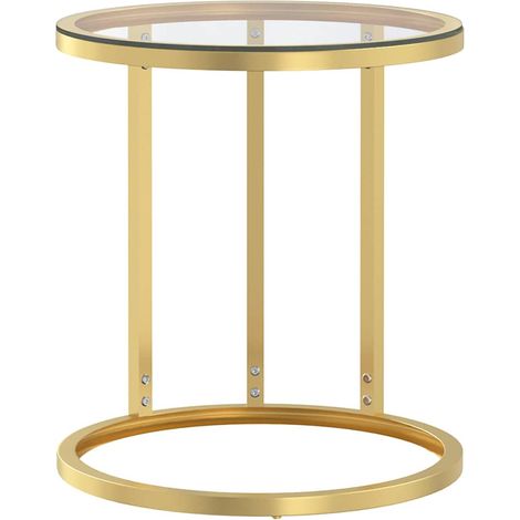 Maison Exclusive - Tavolino Oro e Trasparente 45 cm in Vetro Temperato (1/5)