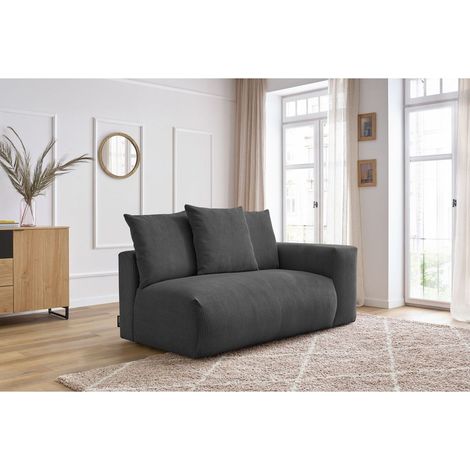 BOBOCHIC - Chauffeuse 2 places avec accoudoir pour canapé modulable VOLTAIRE Angle droit Gris foncé (1/5)