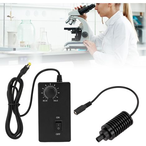 Projecteur LED coaxial pour microscope, luminosité réglable AC100V-240V, Φ9mm, blanc standard européen. (1/5)