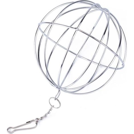 Galvanized stainless steel scoop ball for feeding chinchillas, rabbits and guinea pigs